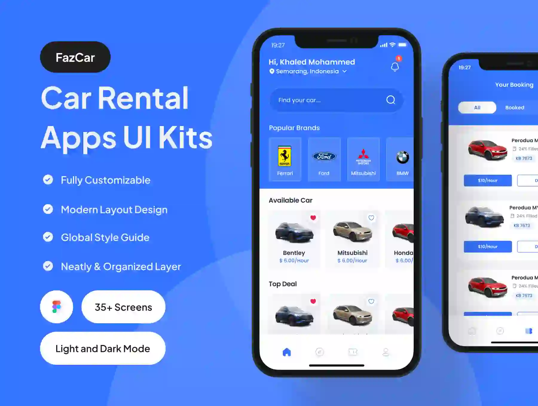 FazCar - Car Rental App UI Kit