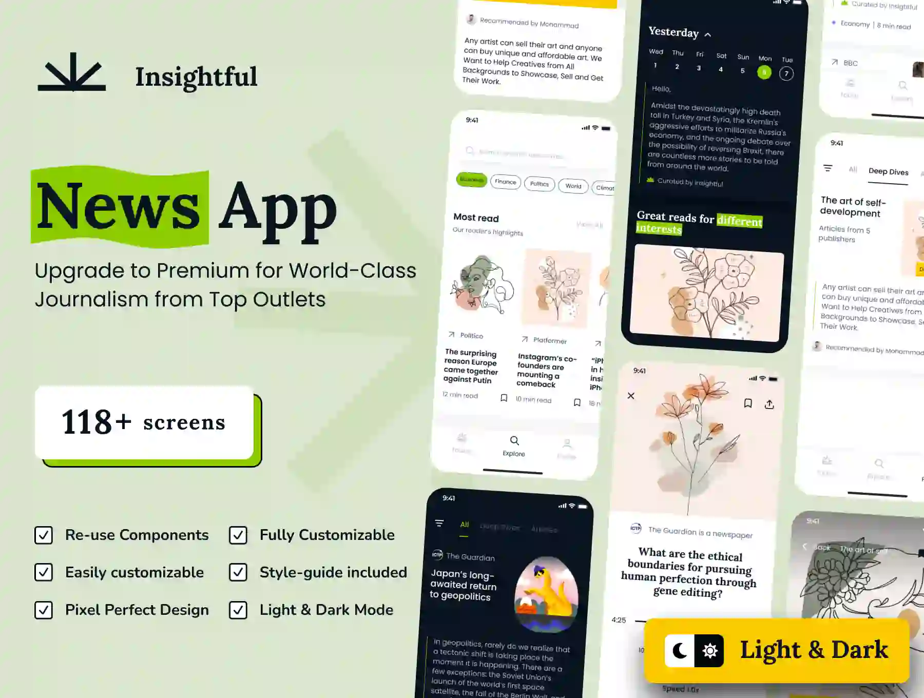 Insightful News Mobile App Design